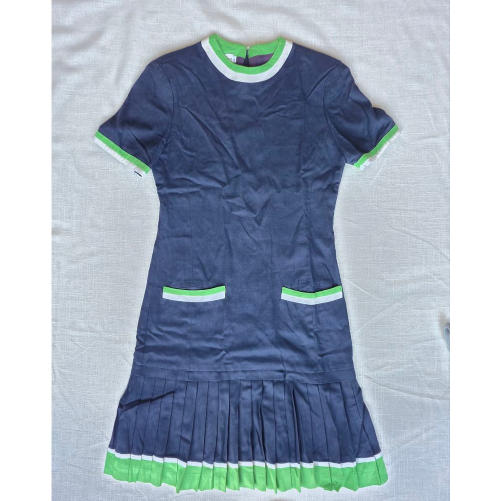 Vintage Ronnie Heller 60's 70's Mod Secretary Linen Minimalist Timeless Dress